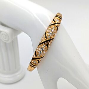 Swarovski Crystal and Enamel Hinged Bracelet